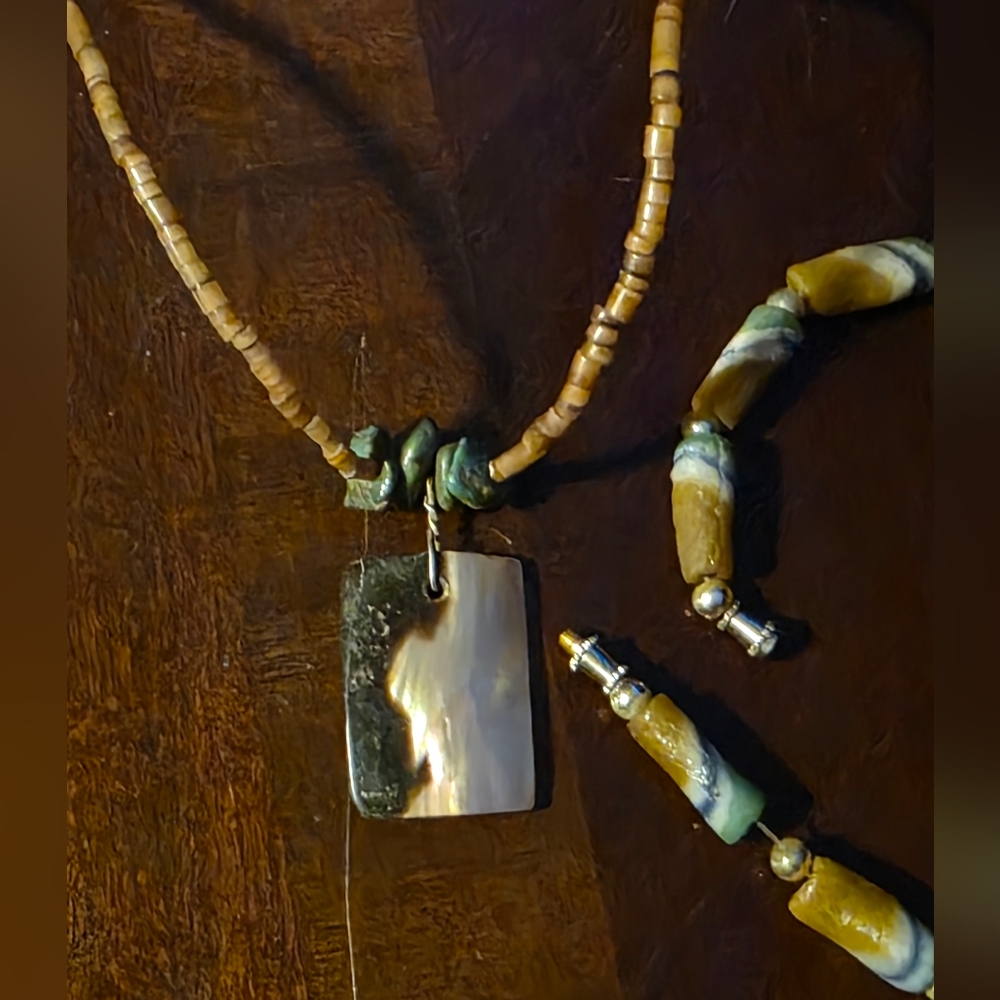 Sterling Silver Beaded Necklace With Stunning African Bead Bracelet - Picture 11 of 13